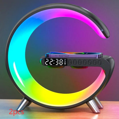 G Shaped LED Lamp Bluetooth Speake Wireless Charger 