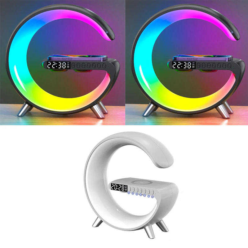 G Shaped LED Lamp Bluetooth Speake Wireless Charger 