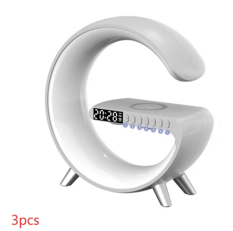 G Shaped LED Lamp Bluetooth Speake Wireless Charger 