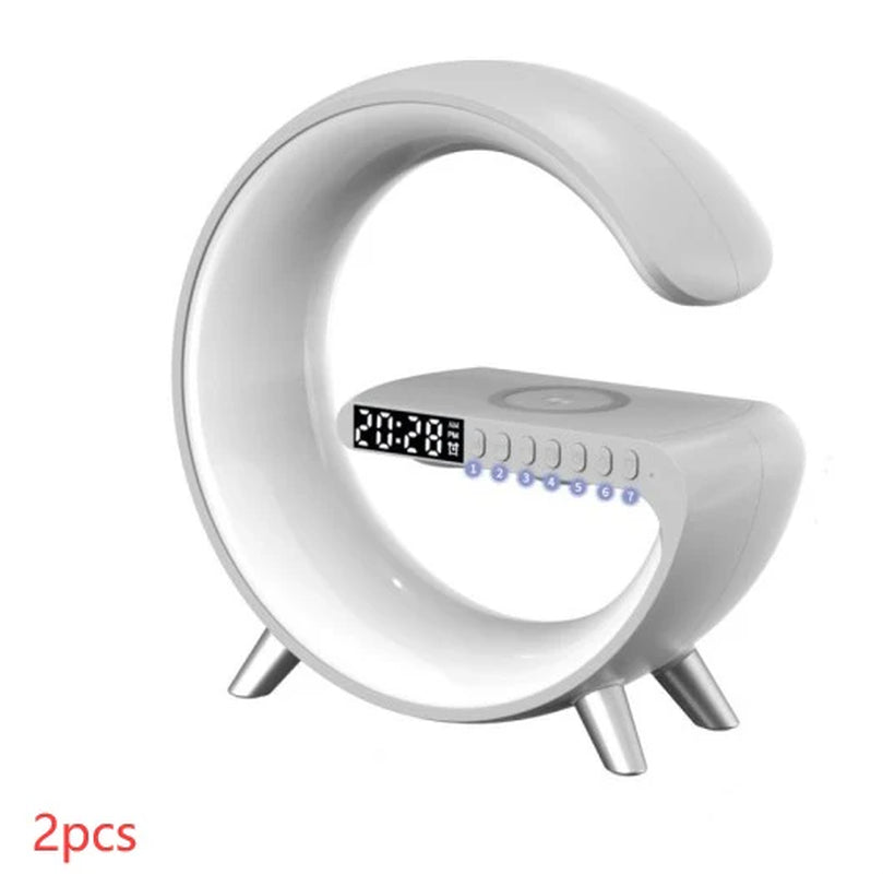 G Shaped LED Lamp Bluetooth Speake Wireless Charger 